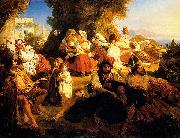 Franz Xaver Winterhalter Il dolce farniente oil painting on canvas